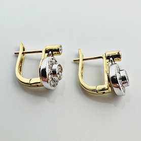 купить Золотые серьги с природными бриллиантами 0,75 карат в Москве