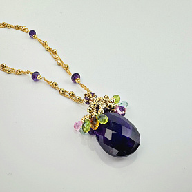 купить Золотая подвеска бренда MOONLIGHT с аметистом в Москве