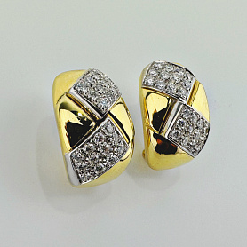 купить Золотые серьги бренда Chimento с бриллиантами винтаж в Москве