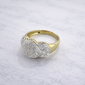 купить Золотое кольцо с природными бриллиантами 0,85 карат в Москве