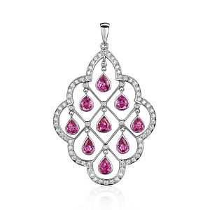 купить Золотая подвеска с бриллиантами и сапфирами 5 карат в Москве