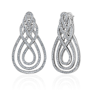 купить Серьги из белого золота с бриллиантами 1,8 карат в Москве