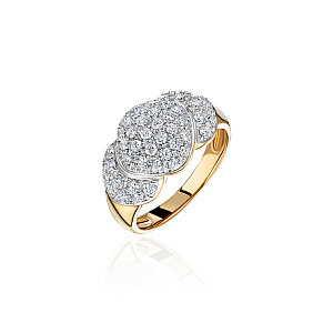 купить Золотое кольцо с природными бриллиантами 0,85 карат в Москве