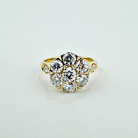 купить Золотое кольцо с природными бриллиантами 1,85 карат в Москве