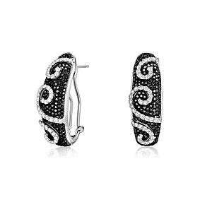 купить Золотые серьги с бриллиантами 0,90 карат в Москве