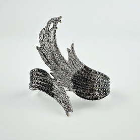 купить Золотое кольцо с природными бриллиантами "Крылья"  в Москве