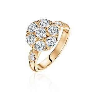 купить Золотое кольцо с природными бриллиантами 1,85 карат в Москве