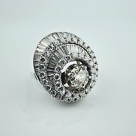 купить Платиновое кольцо с природными бриллиантами 3,49 карат в Москве