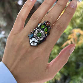 купить Золотое кольцо бренда Roberto Bravo "Sea" в Москве