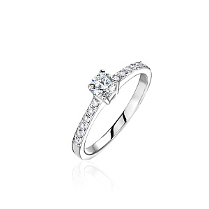 купить Золотое кольцо с бриллиантами 0,39 карат в Москве