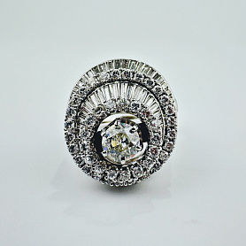 купить Платиновое кольцо с природными бриллиантами 3,49 карат в Москве