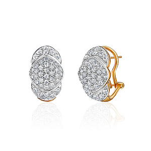 купить Золотые серьги с природными бриллиантами 1,26 карат в Москве