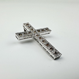 купить Золотая подвеска-крест с природными бриллиантами 2,55 карат в Москве