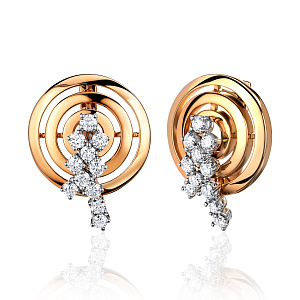 купить Золотые серьги с природными бриллиантами 1,72 карат в Москве