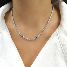 купить Золотое колье-дорожка с природными бриллиантами 10 карат  в Москве