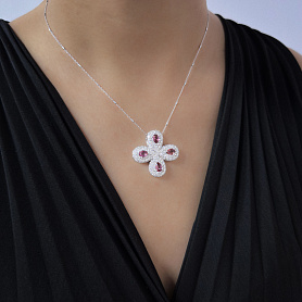 купить Золотая подвеска с природными турмалинами и бриллиантами 3,15 карат в Москве