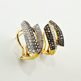 купить Золотые серьги с природными бриллиантами 0,94 карат в Москве