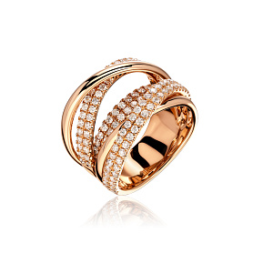 купить Золотое кольцо с природными бриллиантами 1,34 карат  в Москве