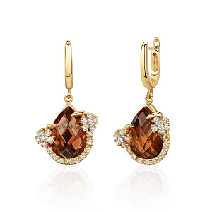 купить Золотые серьги с топазом бренда Roberto Bravo в Москве