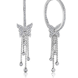 купить Золотые серьги с природными бриллиантами "Бабочки" в Москве