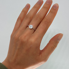 купить Золотое кольцо с природным бриллиантом 1,14 карат в Москве