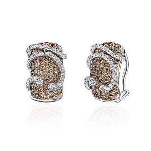 купить Золотые серьги с природными бриллиантами 3,30 карат  в Москве