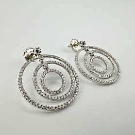 купить Золотые серьги с природными бриллиантами 1,39 карат в Москве