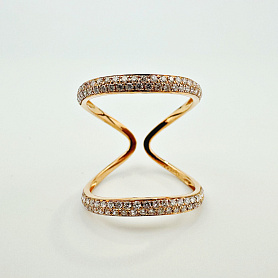 купить Золотое кольцо с природными бриллиантами 0,49 карат в Москве