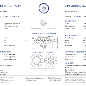 купить 1,00 ct. (G/VS2) в Москве