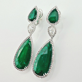 купить Серьги бренда Crivelli с природными изумрудами 29,33 карат в Москве
