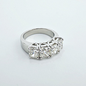купить Платиновое кольцо с природными бриллиантами 4,05 карат в Москве