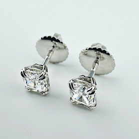 купить Золотые серьги - пусеты с природными бриллиантами 1,40 карат в Москве