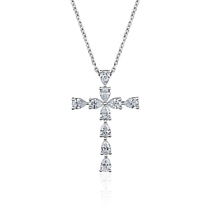 купить Золотая подвеска-крест с природными бриллиантами 1,10 карат в Москве
