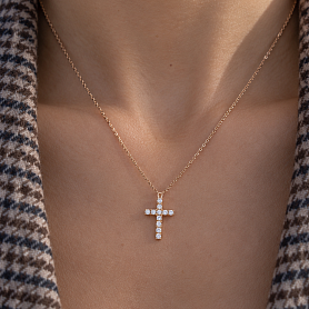 купить Подвеска бренда Cartier Symbol Mini Cross Rose Gold в Москве