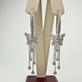 купить Золотые серьги с природными бриллиантами "Бабочки" в Москве