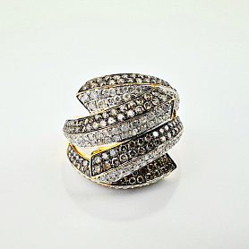 купить Золотое кольцо с природными бриллиантами 2,01 карат в Москве