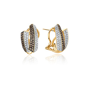 купить Золотые серьги с природными бриллиантами 0,94 карат в Москве