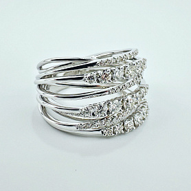 купить Золотое кольцо с природными бриллиантами 1,39 к-т в Москве