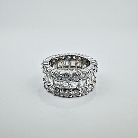 купить Золотое кольцо-дорожка с природными бриллиантами 10,10 карат в Москве