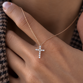 купить Подвеска бренда Cartier Symbol Mini Cross Rose Gold в Москве