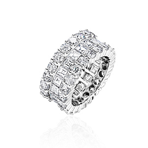 купить Золотое кольцо-дорожка с природными бриллиантами 10,10 карат в Москве