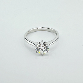 купить Золотое кольцо с природным бриллиантом 1,14 карат в Москве