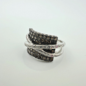 купить Золотое кольцо с природными бриллиантами 0,92 карата в Москве