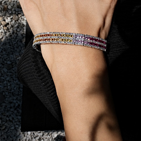 купить Браслет бренда Nilos Jewels с цветными сапфирами и бриллиантами в Москве