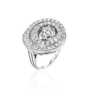 купить Платиновое кольцо с природными бриллиантами 3,49 карат в Москве