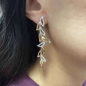 купить Золотые серьги бренда Piero Milano с бриллиантами в Москве