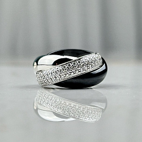 купить Кольцо бренда Cartier Trinity Black Ceramic в Москве