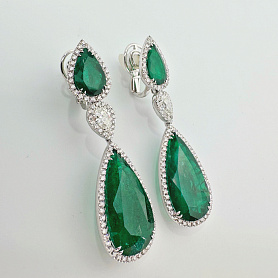 купить Серьги бренда Crivelli с природными изумрудами 29,33 карат в Москве