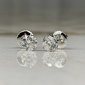 купить Золотые пусеты с природными бриллиантами 2,00 кт в Москве