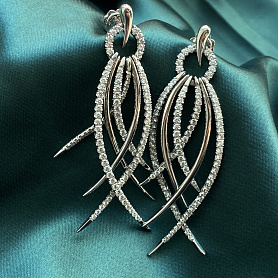 купить Золотые серьги с природными бриллиантами 5,55 карат в Москве